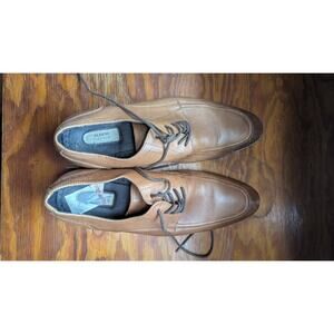 Alfani Platinum Alf Lewis Men's Tan Leather Apron Toe Derby Dress Shoes Size 10M